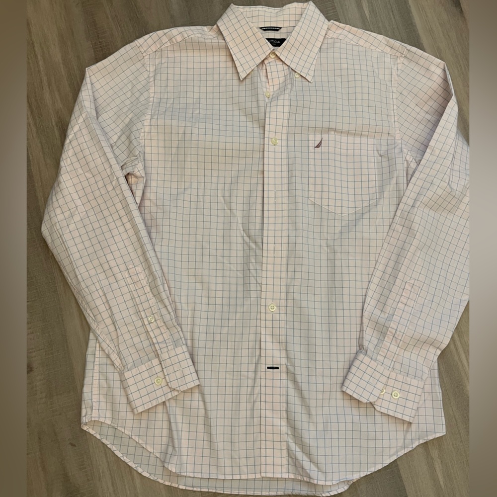 Men’s Nautica button down sports shirt L large slim fit